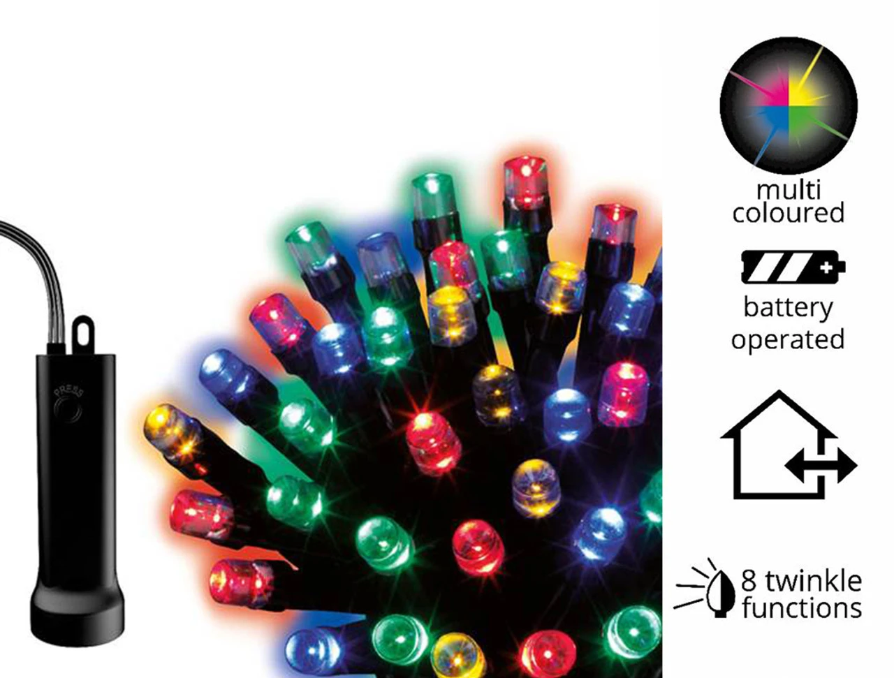 Lumineo 48 LED Multi-Colored Twinkle Lights On Black Wire 5 Lumineo 48 LED Multi-Colored Twinkle Lights On Black Wire - Image 3