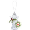 Teeny Mistletoe Angel W/Wreath Ornament