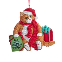 Kurt Adler 3.5" Fat Cat Christmas Ornament A2220 -Christmas Decoration A2220b 66868.1677084176