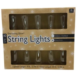 10 Incandescent Bulbs Brown Wire String Light Set -Christmas Decoration Everlasting Glow 10 Bulb String Lights 78935.1680277768
