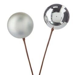 Raz 12" Set Of 2 Red, Gold, Silver Or Green Ball Ornament Christmas Tree Pick 11 Raz 12" Set Of 2 Red, Gold, Silver Or Green Ball Ornament Christmas Tree Pick -Christmas Decoration F4202559 55227.1650483961