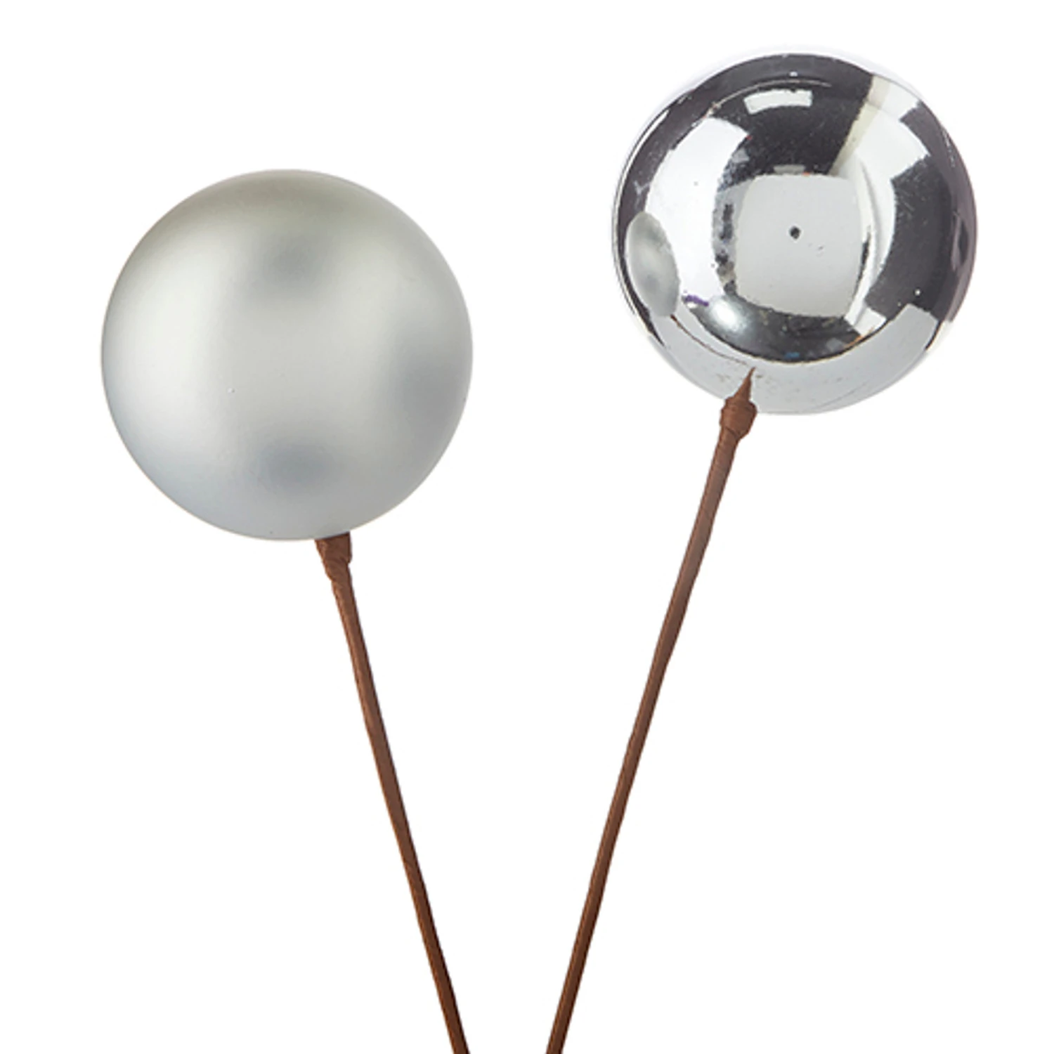 Raz 12" Set Of 2 Red, Gold, Silver Or Green Ball Ornament Christmas Tree Pick 7 Raz 12" Set Of 2 Red, Gold, Silver Or Green Ball Ornament Christmas Tree Pick - Image 5