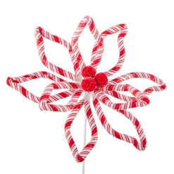 Raz 16.5" Or 24.5" Peppermint Floral Poinsettia Christmas Tree Pick -Christmas Decoration F4206712 12261.1650551925