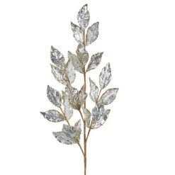 Raz 29" Champagne Or Silver Glittered Leaf Christmas Tree Spray -Christmas Decoration F4206888 06791.1650890012