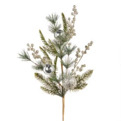 Raz 16" Or 27" Pine And Berry With Silver Ball Ornament Christmas Tree Spray 7 Raz 16" Or 27" Pine And Berry With Silver Ball Ornament Christmas Tree Spray -Christmas Decoration F4306665 13437.1686059763
