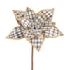 Raz 15" Black And White Checkered Poinsettia Christmas Stem F4306712 -Christmas Decoration F4306712 35965.1686070896