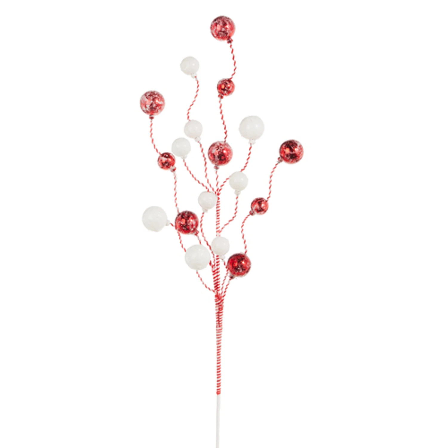 Raz 34" Striped Red And White Glittered Ball Christmas Tree Spray F4306778 2 Raz 34" Striped Red And White Glittered Ball Christmas Tree Spray F4306778