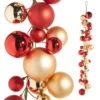 Raz 4' Red And Gold Ball Garland G4332702 2 Raz 4' Red And Gold Ball Garland G4332702 -Christmas Decoration G4332702 79240.1686238679