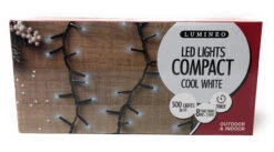 Lumineo 500 LED Cool White Compact Lights Green Wire