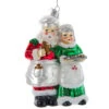 Kurt Adler 5" Noble Gems Mr. & Mrs. Santa With Cookies Glass Christmas Ornament NBX0067 -Christmas Decoration NBX0067 edit 07519.1678223531