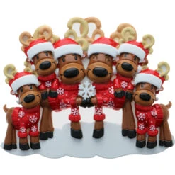 Reindeer Family Of 6 Personalized Christmas Ornament OR2256-6 -Christmas Decoration OR2256 6 05500.1654006813