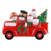 Personalized Snowman Family Of 5 In Red Truck Ornament -Christmas Decoration Personalized Snowman Family Of 5 In Red Truck Ornament 67790.1683906204