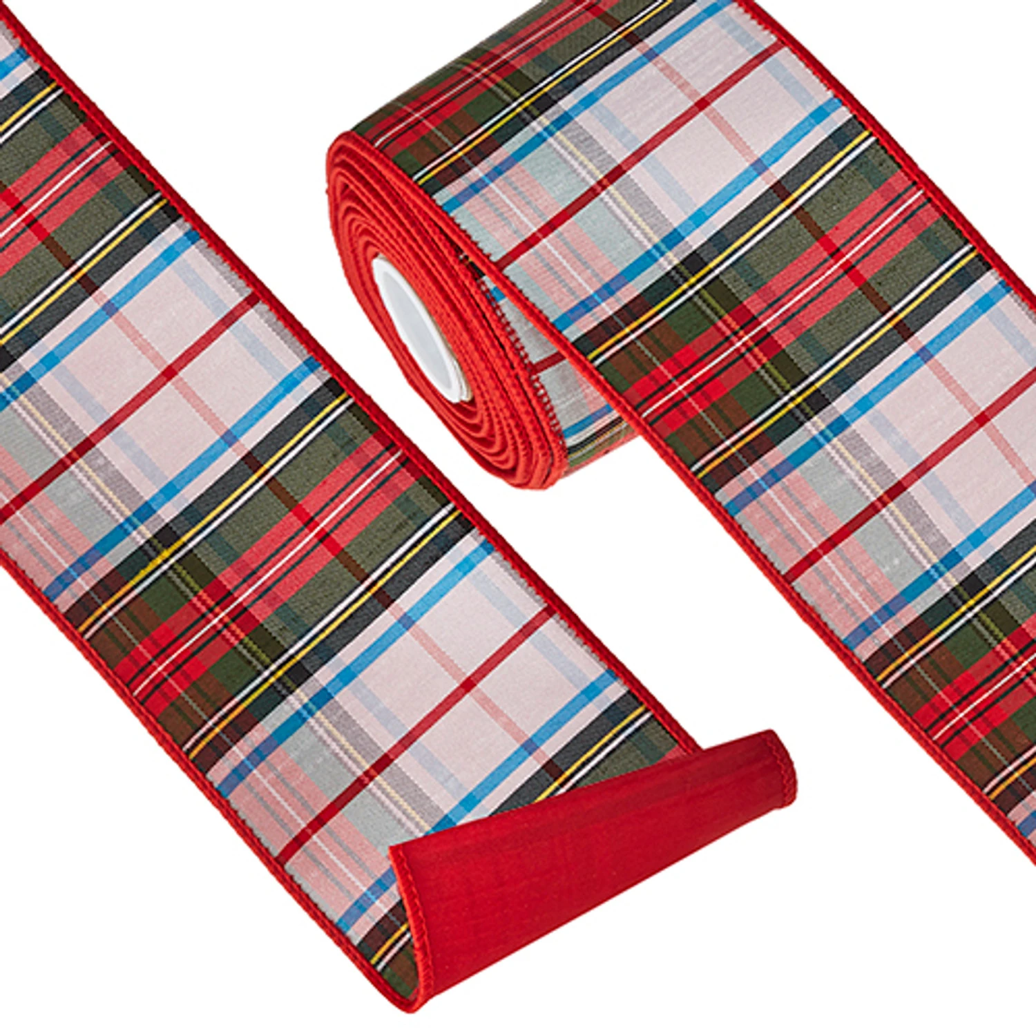 Raz 4" Plaid Wired Christmas Ribbon R4227731 4 Raz 4" Plaid Wired Christmas Ribbon R4227731 - Image 2