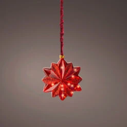 Lumineo Micro LED Red Glass 12 Pointed Star 9 Lumineo Micro LED Red Glass 12 Pointed Star -Christmas Decoration Star 05162.1668959664