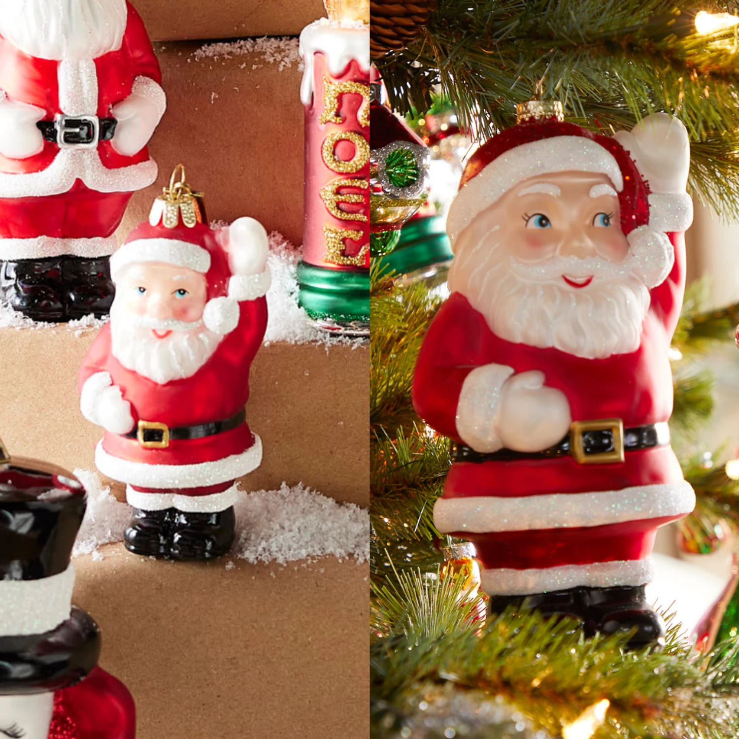 Raz Eric Cortina 3.5" Or 8" Waving Santa Blow Mold Glass Christmas Ornament 3 Raz Eric Cortina 3.5" Or 8" Waving Santa Blow Mold Glass Christmas Ornament