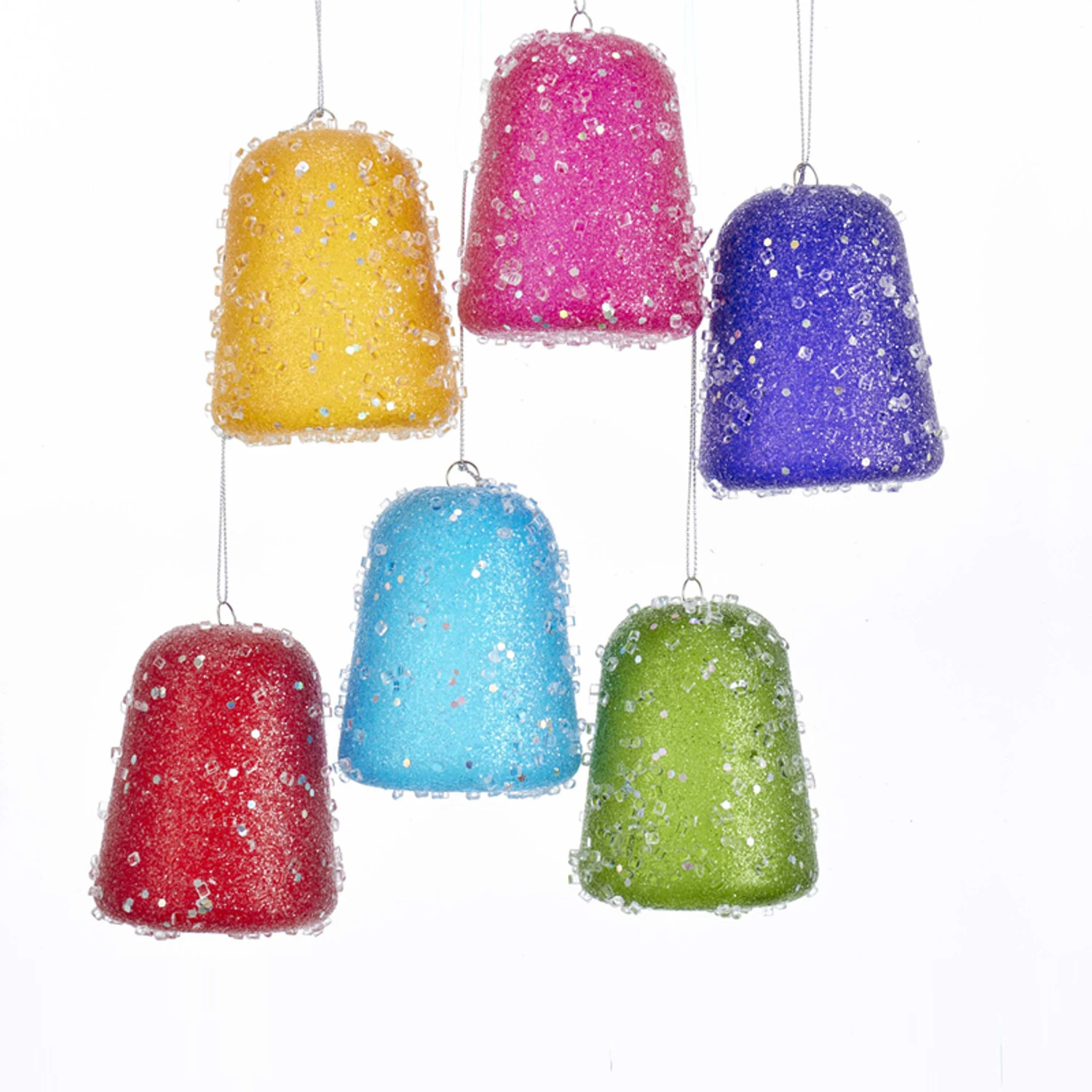 Kurt Adler Set Of 6 3.5" Multi Color Gum Drop Candy Christmas Ornament J8188 3 Kurt Adler Set Of 6 3.5" Multi Color Gum Drop Candy Christmas Ornament J8188