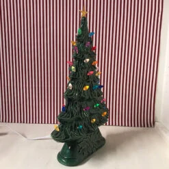 Large Flat Ceramic Lighted Window Or Mantel Christmas Tree 19" -Christmas Decoration api6r8x5s 48187.1646091899