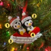 Penguin Couple On Red Sled Personalized Christmas Ornament OR1915-2 -Christmas Decoration api7zujfi 85915.1646091946