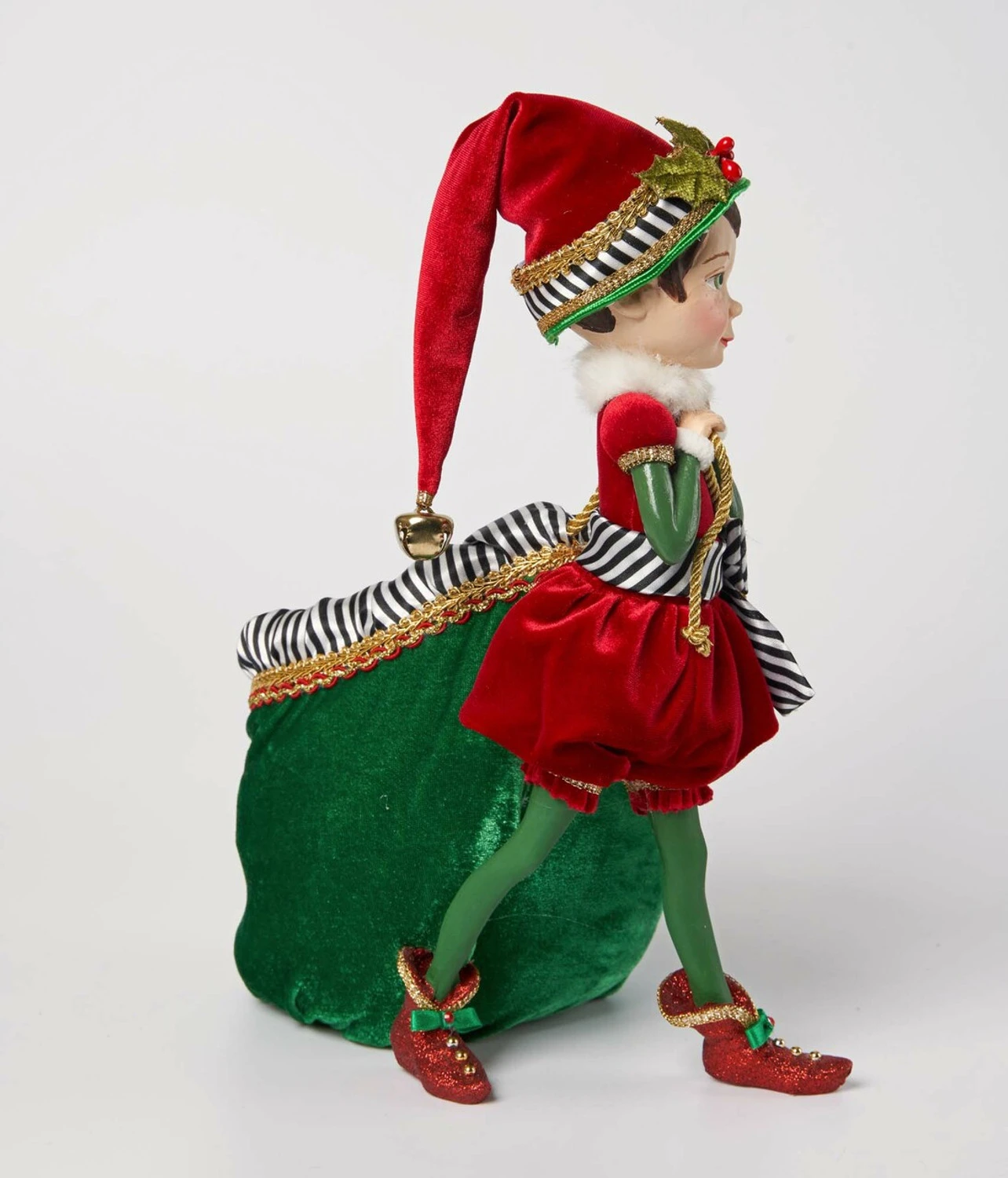 Katherine's Collection 12.5" Merry And Bright Elf With Bag Christmas Decorations 28-128276 5 Katherine's Collection 12.5" Merry And Bright Elf With Bag Christmas Decorations 28-128276 - Image 3