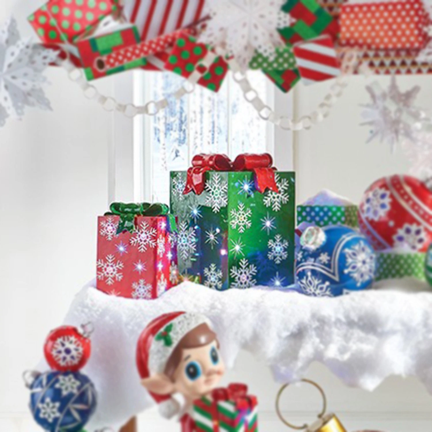 Raz 14.25" Or 21" Lighted LED Red Or Green Present Christmas Decorations 3 Raz 14.25" Or 21" Lighted LED Red Or Green Present Christmas Decorations