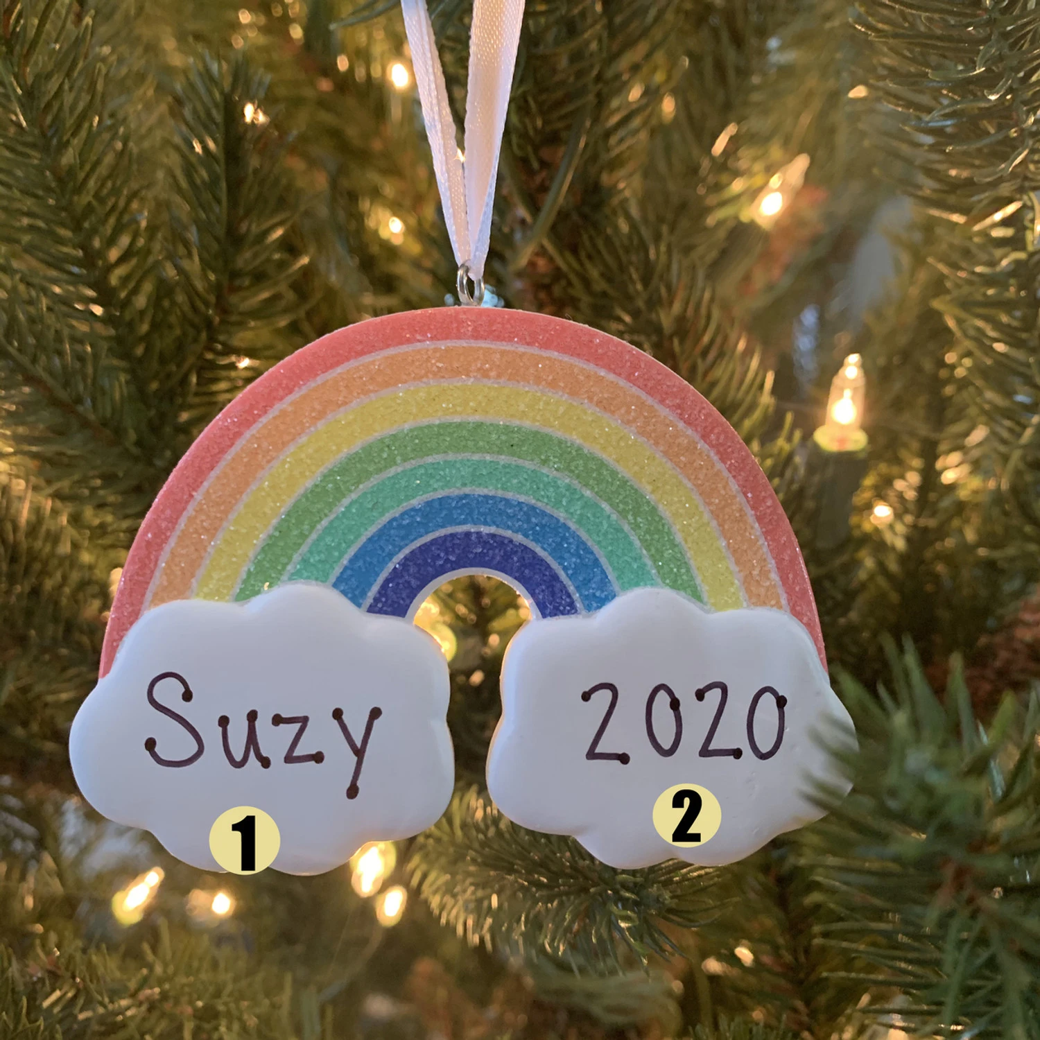 Hallmark 3.5" Rainbow Personalized Christmas Ornament 1HGO2253 3 Hallmark 3.5" Rainbow Personalized Christmas Ornament 1HGO2253