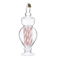 Raz Eric Cortina Clear Glass Peppermint Candy Jar Glass Christmas Ornament -Christmas Decoration apicevkcr 65515.1646091957