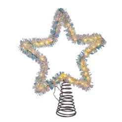 Kurt Adler 12.2" LED Lighted Warm White Silver Tinsel Star Christmas Tree Topper AD1022WW 21 Kurt Adler 12.2" LED Lighted Warm White Silver Tinsel Star Christmas Tree Topper AD1022WW -Christmas Decoration apigo3jyv 57256.1646091916
