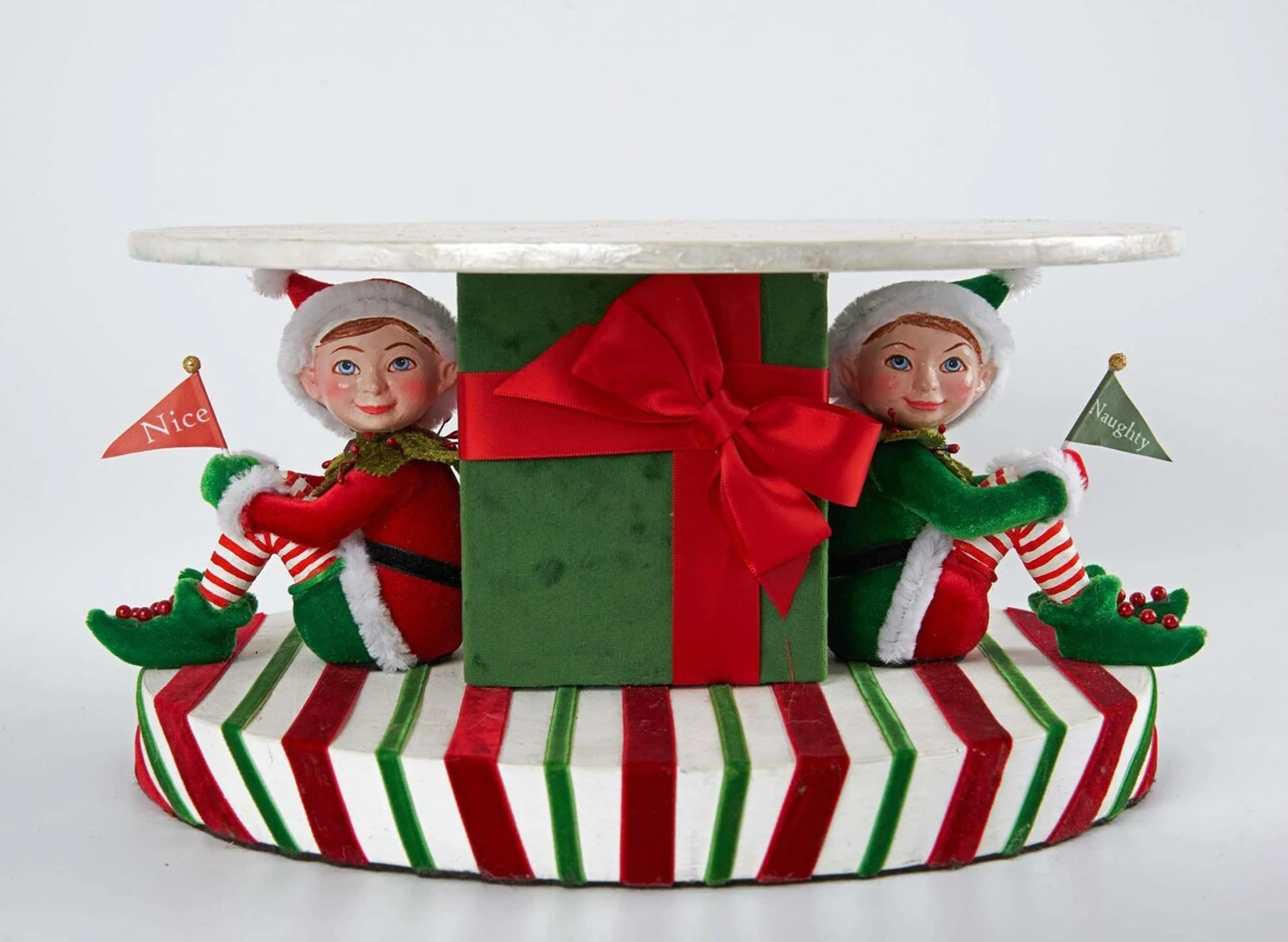 Katherine's Collection 13.25" Santa Claus Is Coming To Town Naughty And Nice Cake Stand 28-128245 3 Katherine's Collection 13.25" Santa Claus Is Coming To Town Naughty And Nice Cake Stand 28-128245