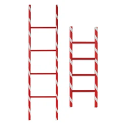 24" Or 48" Wooden Holiday Candy Cane Ladder Christmas Decoration