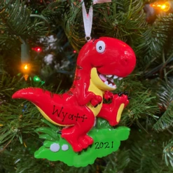 Red T-Rex Dinosaur Personalized Christmas Ornament OR816-A 6 Red T-Rex Dinosaur Personalized Christmas Ornament OR816-A -Christmas Decoration apilanpbv 37545.1646091960
