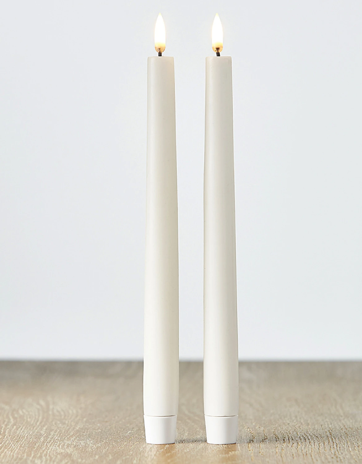 Uyuni 11" Moving Flame White Unscented Taper Candle Set Of 2 4034512 3 Uyuni 11" Moving Flame White Unscented Taper Candle Set Of 2 4034512