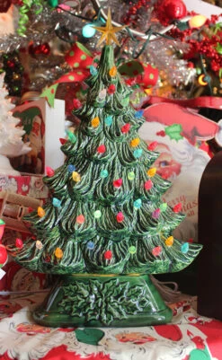 Large Flat Ceramic Lighted Window Or Mantel Christmas Tree 19" -Christmas Decoration apimc3djn 94135.1646091901