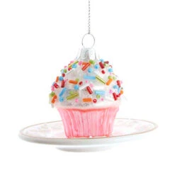 Kurt Adler 3.25" Pink Miniature Cake Glass Christmas Ornament C6374 -Christmas Decoration apimdgolo 44056.1646091889
