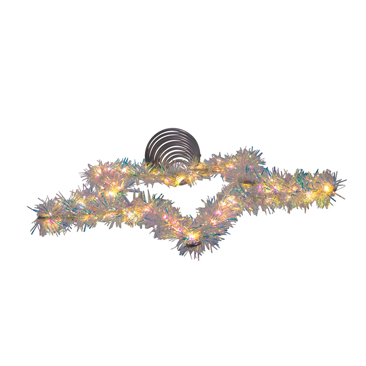 Kurt Adler 12.2" LED Lighted Warm White Silver Tinsel Star Christmas Tree Topper AD1022WW 9 Kurt Adler 12.2" LED Lighted Warm White Silver Tinsel Star Christmas Tree Topper AD1022WW - Image 7