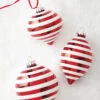 Raz 4" Red And White Striped Glass Christmas Ornaments 4120871 -Christmas Decoration apinddvbu 43279.1646091985