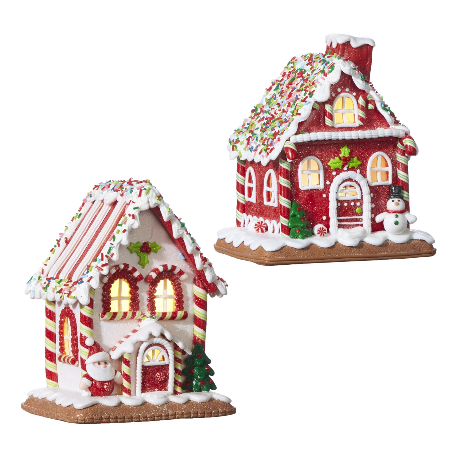 Raz 7.25" Battery Operated LED Lighted Claydough Gingerbread House Christmas Figure 4016097 3 Raz 7.25" Battery Operated LED Lighted Claydough Gingerbread House Christmas Figure 4016097