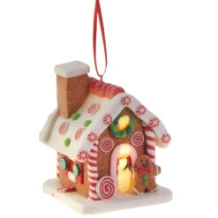 Raz 3.25" LED Lighted Claydough Gingerbread House Christmas Ornament 3815534 -Christmas Decoration apipa6o90 32364.1646091909