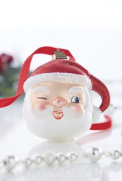 Raz 4" Eric Cortina Winking Santa Glass Christmas Ornament 4053132