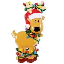 Reindeer Tangled In Lights Personalized Christmas Ornament OR1370 -Christmas Decoration apis3lqgu 85093.1666293252
