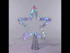 Kurt Adler 12.2" LED Lighted Silver Tinsel Star Christmas Tree Topper AD1022RGB -Christmas Decoration apisk67gi 83803.1646091914