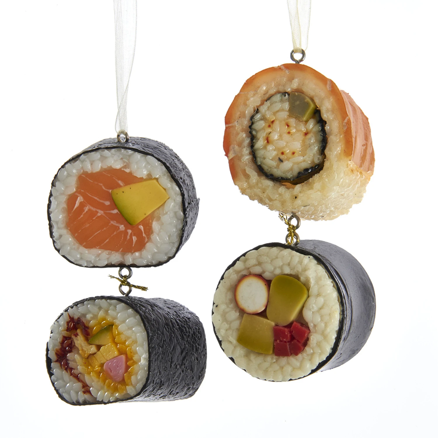 Kurt Adler 3.5" Sushi Roll Christmas Ornament D3693 3 Kurt Adler 3.5" Sushi Roll Christmas Ornament D3693