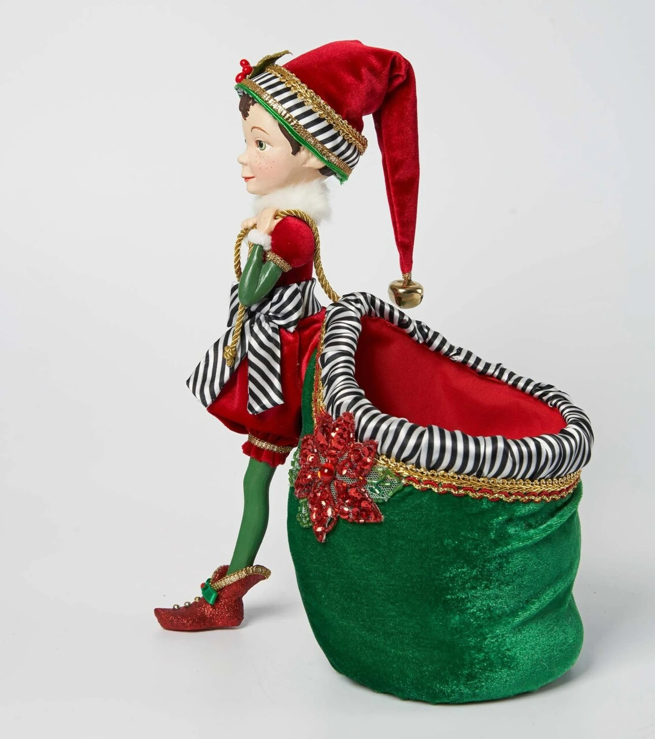 Katherine's Collection 12.5" Merry And Bright Elf With Bag Christmas Decorations 28-128276 6 Katherine's Collection 12.5" Merry And Bright Elf With Bag Christmas Decorations 28-128276 - Image 4
