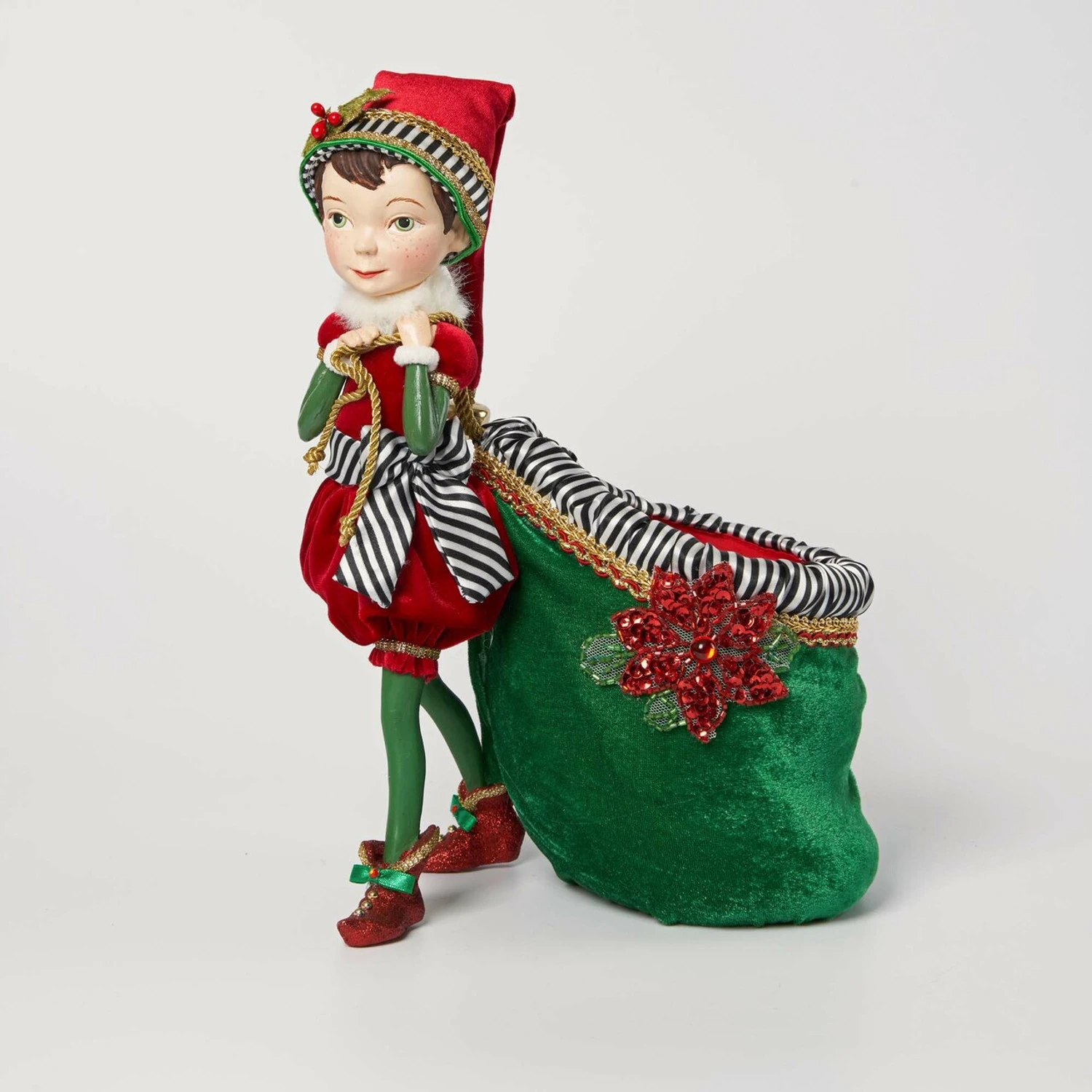 Katherine's Collection 12.5" Merry And Bright Elf With Bag Christmas Decorations 28-128276 4 Katherine's Collection 12.5" Merry And Bright Elf With Bag Christmas Decorations 28-128276 - Image 2