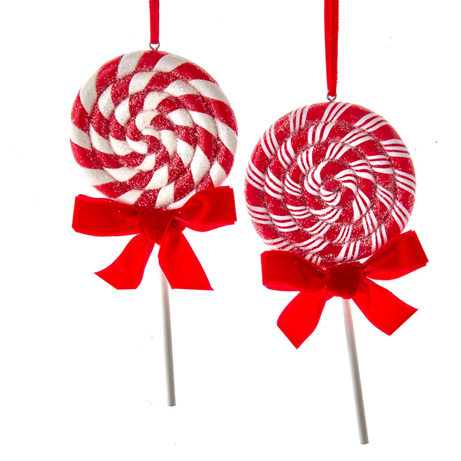 Kurt Adler 6.3" Set Of 2 Peppermint Stripe Lollipop Christmas Ornament D4099 3 Kurt Adler 6.3" Set Of 2 Peppermint Stripe Lollipop Christmas Ornament D4099