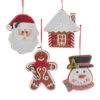 Kurt Adler 4.85" Set Of 4 Claydough Cookie Christmas Ornament D4156 -Christmas Decoration d4156 68625.1677688111