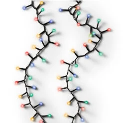 Lumineo 500 LED Color Cherry Compact Twinkle Lights Black Wire 11 Lumineo 500 LED Color Cherry Compact Twinkle Lights Black Wire -Christmas Decoration lights on white backdrop 15209.1668959560