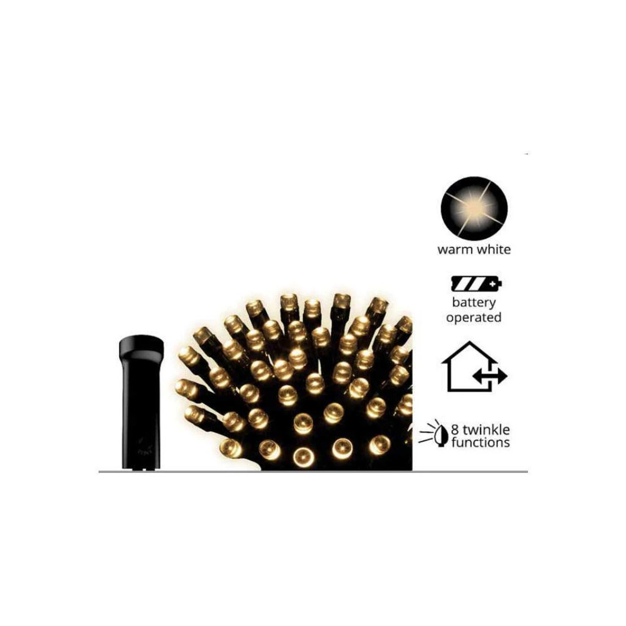 Lumineo 96 LED Warm White Twinkle Lights Black Wire 4 Lumineo 96 LED Warm White Twinkle Lights Black Wire - Image 2