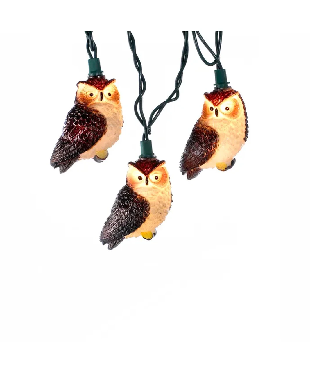 Kurt Adler Light Brown Owl Novelty Light Set 3 Kurt Adler Light Brown Owl Novelty Light Set