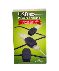 Kurt Adler USB Power Connect+ Extension Cord With 6 Dual USB Ports